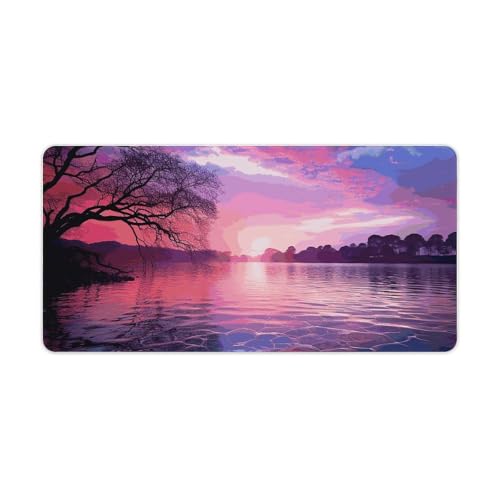 Tapis de souris de jeu grande taille antidérapant violet tapis écriture bureau maison