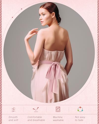 Image of Glitopper Women Chiffon Sash Belt Dress Sash Waist Bridal Wedding Belt 50s Accessories 3'' Wide