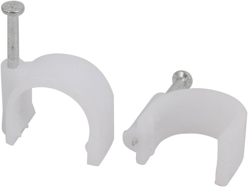 100Pcs 22mm Transmission Diameter Plastic Wall Insert Circle Cable Mount Nail Clips White