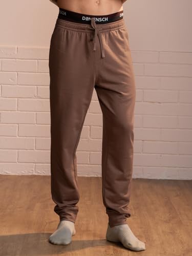 Image of DAMENSCH Men Mid Rise Regular Fit Cotton Blend Solid Moisture Wicking Antimicrobial Zipper Pocket Super Comfortable Baby Terry Lounge Joggers