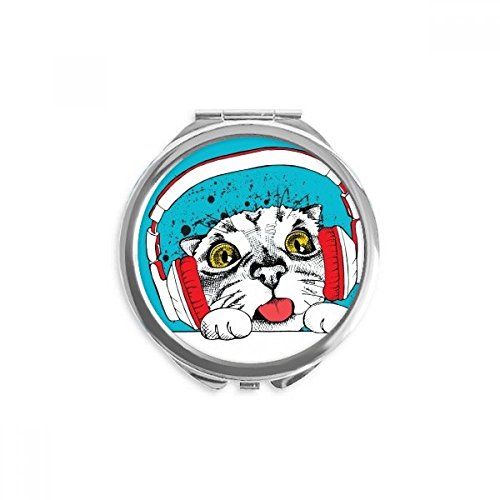 Miroir de poche chat pour retouche maquillage rapide sans encombrer votre sac