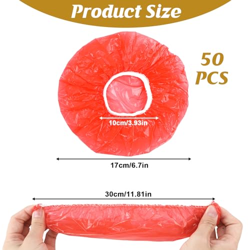50 Pcs Smoke Detector Covers Fire Alarm Plastic Stretch Dust Caps To Protect Smoke Alarms During Renovation Work & Decorating for Commercial Building Home Kitchen Cooking Baking (Red) - Image 2