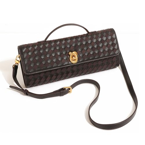 Image of Woven Clutch Purses for Women, Leather Evening Clutch, Handmade Woven Shoulder Bag Crossbody Bag