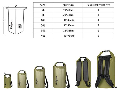Image of Unigear Floating Waterproof Dry Bag for Kayaking, 2L /5L /10L /20L /30L /40L
