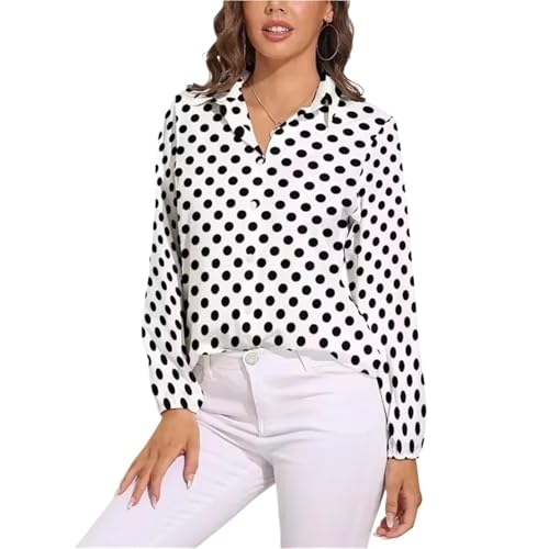 Polka Dots Punkte Kurzarm Shirt Bluse...