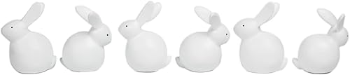 Miniatura 5 de Newman House Studio Juego de 6 figuras de conejo de Pascua para mesa, decoración de mesa de oficina en casa, conejito de Pascua, 3.5 pulgadas de