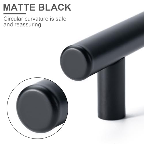 Aegero 10 Pack Cabinet Pulls Matte Black Stainless Cabinet Handles, for Kitchen and Bathroom Cabinets, 5 Inch Length, 3 Inch Hole Center by Aegero - Image 3