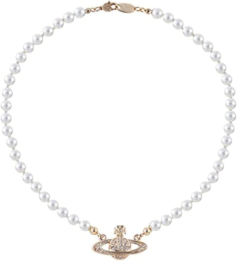 Vivi West Golden Saturn Pearl Beautiful Necklace
