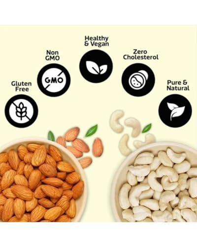 Image of JB&CO Premium Dry Fruits Combo | Elite Almonds & Cashews | Fresh Crunchy Badam Kaju | Healthy Daily Snack | Rich in Protein & Energy 1kg (250gx4)