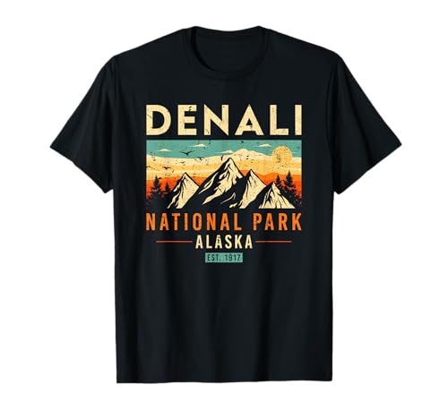 Denali Est. 1917 Vintage Retro Alaska National Park T-Shirt