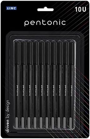 Pentonic 0.7 mm Ball Pen Blister Pack | Black Body | Black Ink | Set of 10 Pens