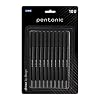 Pentonic 0.7 mm Ball Pen Blister Pack | Black Body | Black Ink | Set of 10 Pens