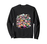 Delicia vibrante de sushi: colección artística de sushi Sudadera