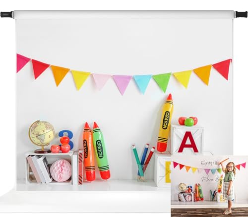 Toile de fond rentrée scolaire grand format décor crayons ABC