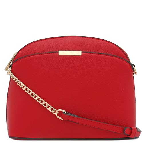 Image of FashionPuzzle Faux Leather Small Dome Crossbody Bag with Chain Strap