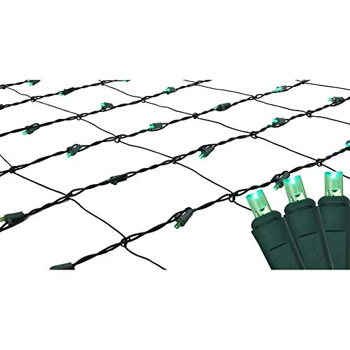 4' X 6' Green Led Wide Angle Christmas Net Lights - Green Wire #TOP2