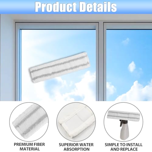 SENLINLIN 6 Stück Ersatzpads für Kärcher Fensterreiniger, für Kärcher Sprühflasche Ersatzteile, Mikrofaser Kompatibel mit Karcher WV1 WV 50 WV75 Fenstersauger Zubehör - ohne Sprühflasche