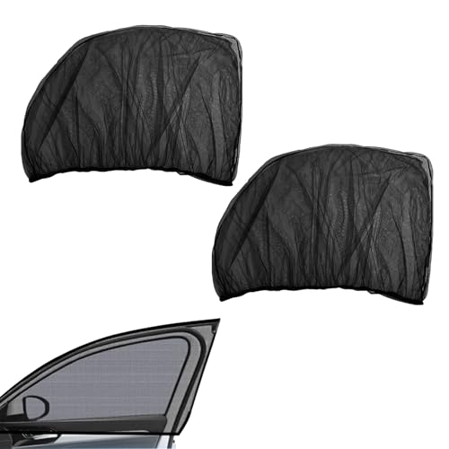 2 Pcs Car Window Shades for Baby,Sun Shade Rear Windows Sunshades Visor Blinds Elastic Cover Uv Protection Back Curtain Covers Door Front Shield Sunroof Sunscreen 3 Windscreen Pull,for Kids Children