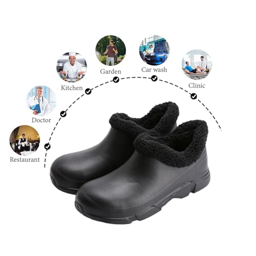 Sapatos Largos De Chef Masculinos, Inverno Quente Cozinha Chef Serviço De Comida Deslizamento Em Cal