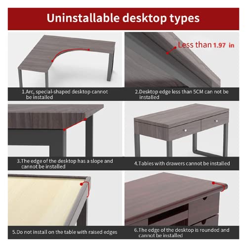 Siiboat Desk Extender 21.65"x9.45" Arm Support Collapsible Ergonomics Computer Table Extension Keyboard Tray for Square Tabletop - Carbon Fiber by Siiboat - Image 7