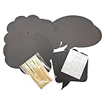 Photo Booth Props Kit,Writable Black Paper Card Board Photographing Props for Wedding Birthday Prom Party Favor(10pcs with Different Shapes) - Image 3