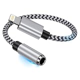 GAEF iPhone イヤホンジャック Lightning - 3.5mm イヤホン 変換アダプタ MFi認証 & HIFI音質 18cm 高耐久性ナイロン編み アイフォン ライトニング ヘッドフォンジャック 変換プラグ ハイレゾ 音楽/音量調節対応 Phone/iPad用 いやほん変換ケーブル IOS対応 iPhone 14/13/12/11/XR/8 など