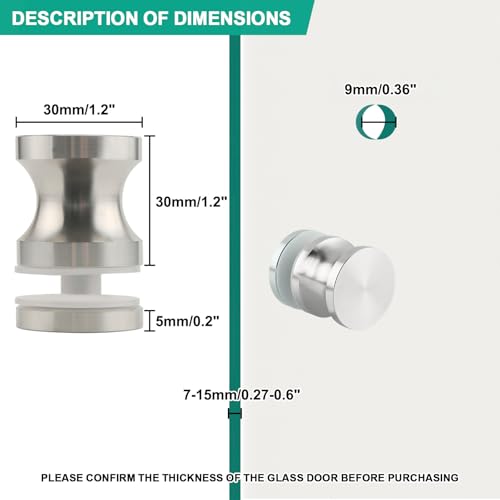 Shower Glass Door Handle for Bathroom Doors
