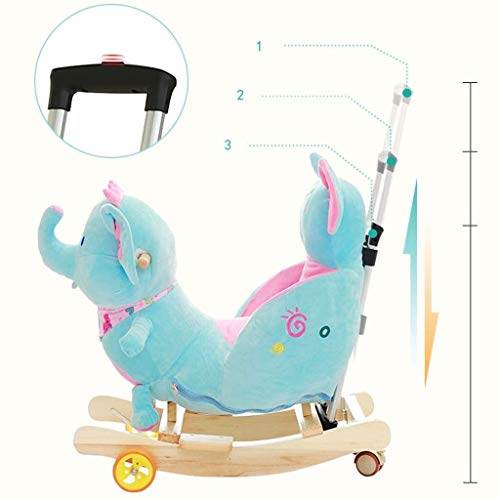 ZHANGYUEFEIFZ Schaukelpferd Plüsch Schaukeltier Pferd Rocking Horse Elephant Stuhl Baby Trojan Spielzeug Geschenk… – Bild 5