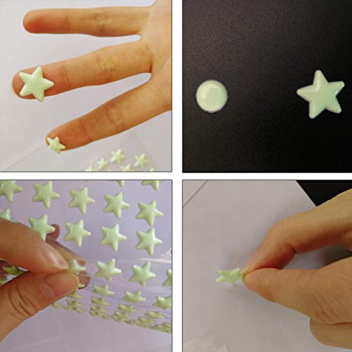 1230 Pcs Ultra Glow In The Dark Stars Wall Stickers, 3D Adhesive Dots Decor Starry Sky Decor For Kids Bedroom Or Birthday Gift,Beautiful Wall Decals - Sky Blue #TOP6