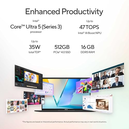 Image of ASUS Vivobook S16 (2026),Smartchoice,Intel Core Ultra 5 325 (Series 3), 16GB RAM, 512GB SSD, OLED, 16 inch(40 cm),Win 11, M365 Basic(1Y), Office 2024, Matte Gray, 1.7 Kg, S3607AA-SH086WS, Copilot+ PC