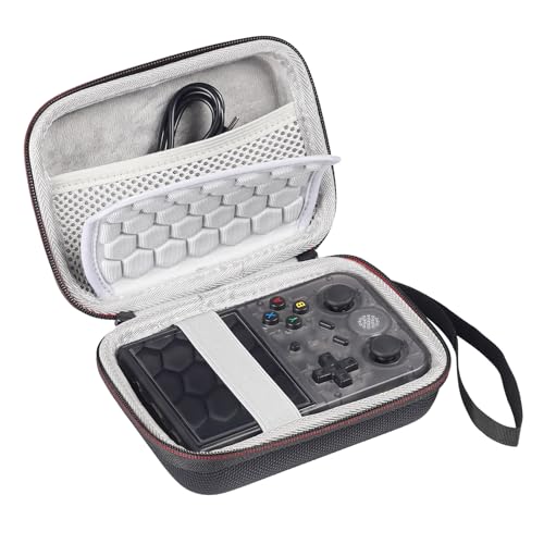 Baomaeyea Harte Tragetasche für RG35XX Plus Handheld-Spielkonsole, EVA-Hülle, kompatibel mit RG35XX Plus/RG35XX Handheld-Spielkonsole und Zubehör, multifunktionale Reise-Aufbewahrungstasche