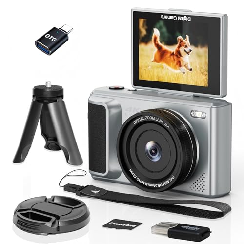 ARNSSIEN Cámara Digital 4K con Pantalla Giratoria 180°, 2,8