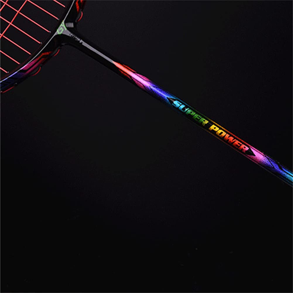 Set di Racchette Offensive Super Leggero per Badminton, Set di Badminton tra Cui 3 Birdie di Badminton in Nylon / 2 Sacchetto di Badminton, 2 Colla A Mano, 2 Bracer,Rosso