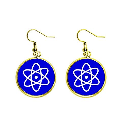 Pendientes dorados drop con diseño cuadrado azul el regalo de joyería para mujer