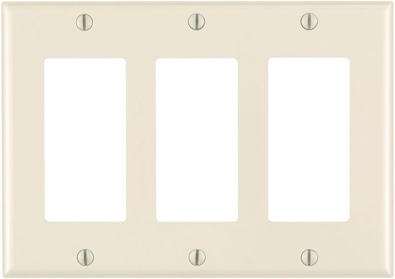 Leviton 3-Gang Decora/GFCI Device Decora Wallplate, Standard Size, Thermoset, Device Mount, 80411-W, White