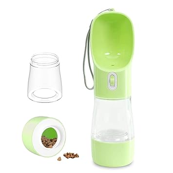MAOCG Dog Water Bottle for Walking, Multifunctional and Portable Dog Travel Water Dispenser with Food Container,Detachable Design Combo Cup for Drinking and Eating,Suitable for Cats and Puppy
