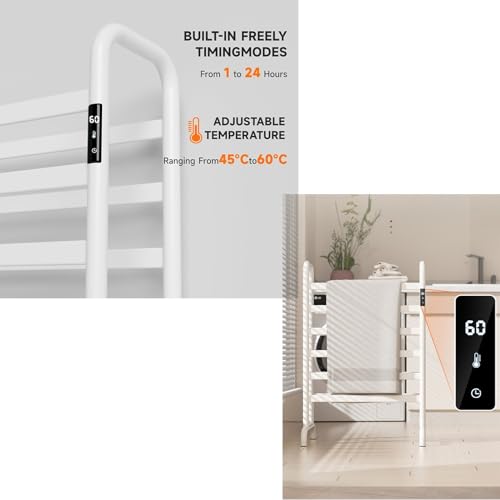 Sèche-serviettes électrique double rangée au design en aluminium brossé