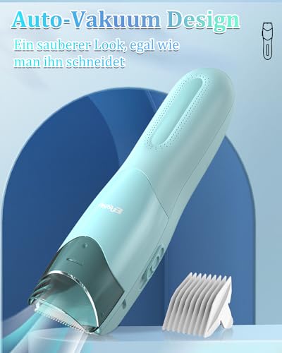 ENSSU Vakuum-Haarschneider für Kinder, wiederaufladbare Vakuum-Haarschneider mit 2 Modi für Kinder/Herren, wasserdichte Haarschneidemaschine Trimmer schnurloser Haarschneide-Set (Vakuum Version)