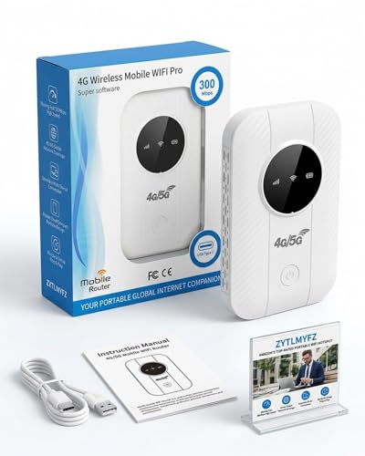 Ultra Link Pocket WiFi Satellite Internet Free in Your Porter Unlimited High Speed Smart Router Mobile Hotspot for International Travel up to 10 Devices(White)