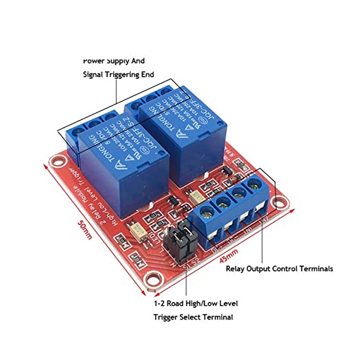 Módulo relé de 2 canales 5V con optoacoplador para proyectos Arduino 6