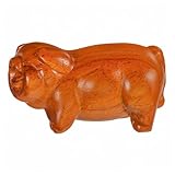 Mini statue de cochon - cette statue de cochon en bois est un bibelot intéressant pour les tables à thé et les bureaux, une décoration créative et amusante, une statue d'animal