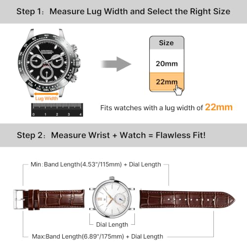 Image of Fullmosa Bamboo Grain Genuine Quick-Release Leather Watch Strap