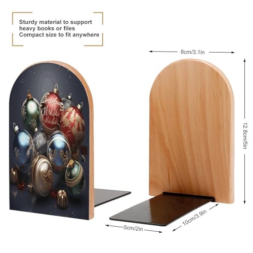Sujetalibros de madera económico y decorativo para estanterías de hogar 3