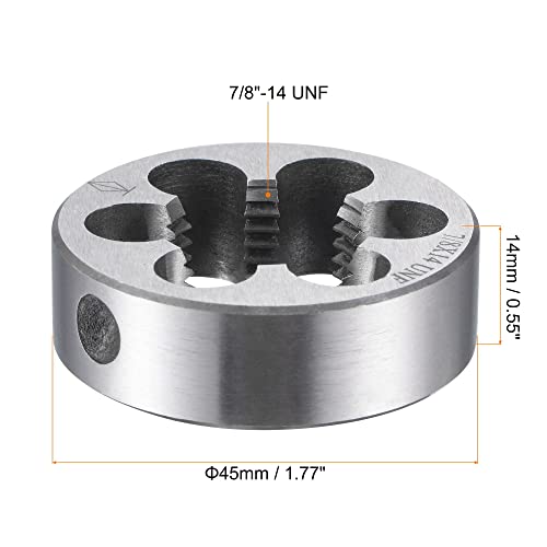 Miniatura 5 de Sourcing Map Terraja, Terrajas De Roscar Métricas 7 8 -14 Unf, Terraja Redonda 45mm Diámetro Exterior, Troquel Para Roscar De Aleación De Acero