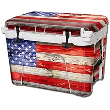 USATuff Vinyl Cooler Full Kit Compatible with YETI | Easy Peel & Stick Application Cooler Skin Decal Wrap | Durable Pre-Cut Pieces | Made for Outdoor Use - USA Flag Color