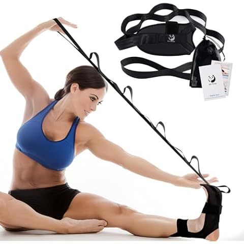 Slim Panda Calf Stretcher for Plantar Fasciitis, Foot Stretcher, Hamstring Stretcher, Stretching Strap for Heel Spurs, Flexstrap, Leg Stretcher for Achilles Tendinitis, Physical Therapy, Pain Relief Cover
