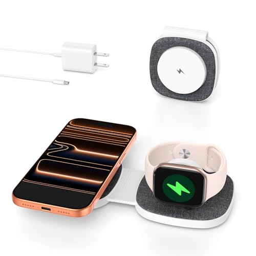 2-in-1 Foldable MagSafe Wireless Charger for iPhone Apple Watch & AirPods
