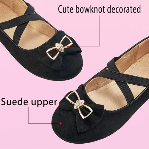 Ablanczoom Girls Flats Dress Shoes - Toddler/Little Girl Casual Slip on Bowknot Mary Jane Ballet Flats Wedding Party School2