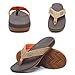 MEGNYA Men's Orthopedic Thong Sandals: Casual WaterProof Plantar Fasciitis Arch Support Flat Feet Leather Flip Flops, Comfortable Summer Travel Fashion Leisure Beach Slippers Khaki Brown Size 11