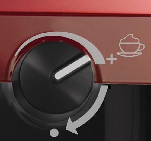 Breville PrimaLatte Kaffee- und Espressomaschine | italienische Pumpe mit 15 Bar | für Kaffeepulver oder Pads geeignet | Integrierter automatischer Milchschäumer | Metallic/Rot | VCF046X